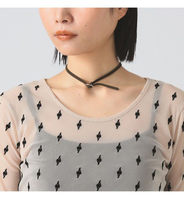 Ray BEAMS 「フロッキー プリント シアー ラウンドネック トップス」|Tシャツ・カットソー|