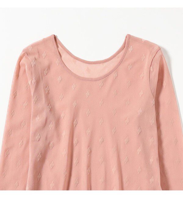 Ray BEAMS 「フロッキー プリント シアー ラウンドネック トップス」|Tシャツ・カットソー|