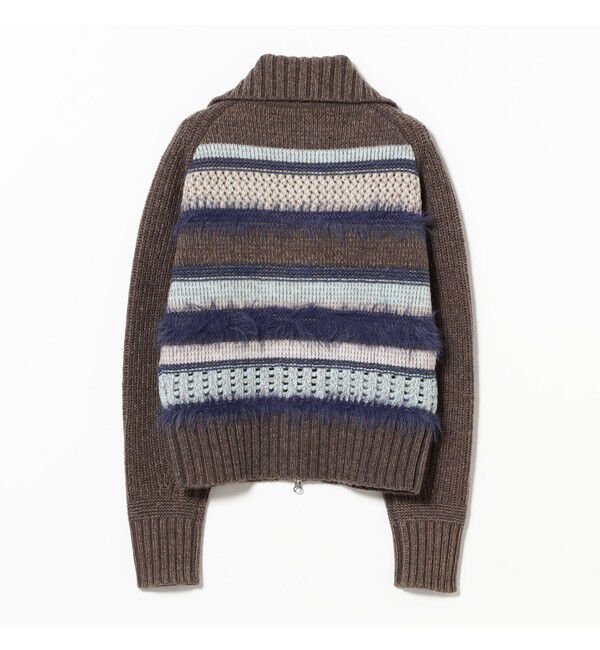 Ray BEAMS 「【別注】boussole / ボーダージップ ニット カーディガン」|ニット・セーター|