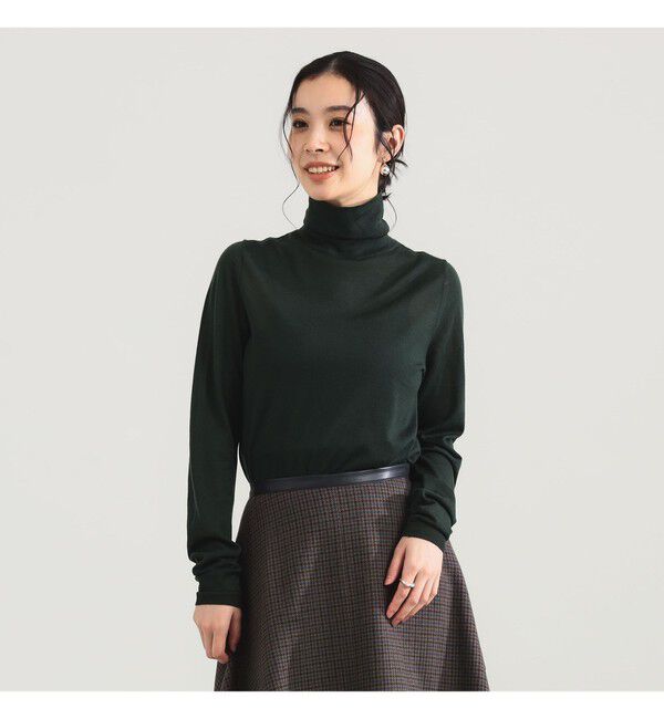 Demi-Luxe BEAMS 「AK+1 / 18ゲージ ハイネック プルオーバー」|ニット・セーター|DARK.GREEN