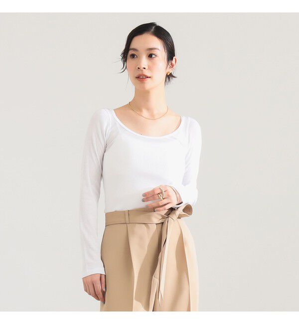 Demi-Luxe BEAMS 「ATON / リブ ロングスリーブ Tシャツ」|Tシャツ・カットソー|