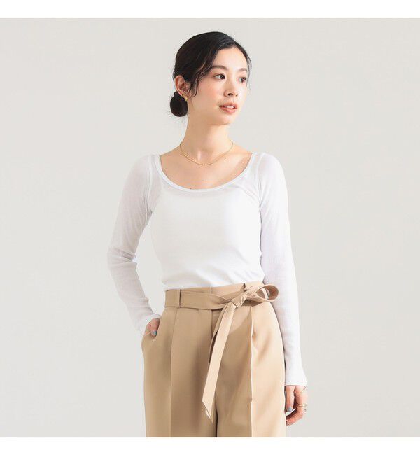 Demi-Luxe BEAMS 「ATON / リブ ロングスリーブ Tシャツ」|Tシャツ・カットソー|