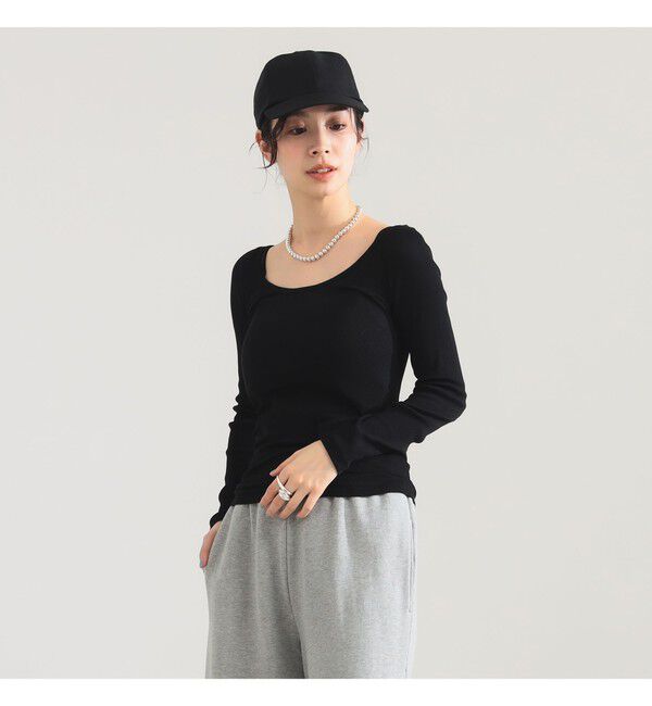 Demi-Luxe BEAMS 「ATON / リブ ロングスリーブ Tシャツ」|Tシャツ・カットソー|