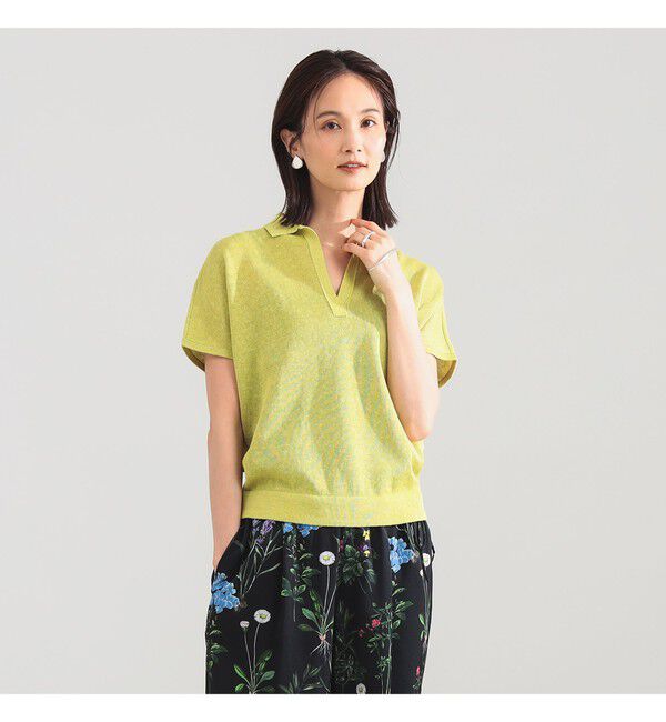 Demi-Luxe BEAMS 「SLOANE / 10ゲージ スキッパー ハーフスリーブ ニット」|ニット・セーター|