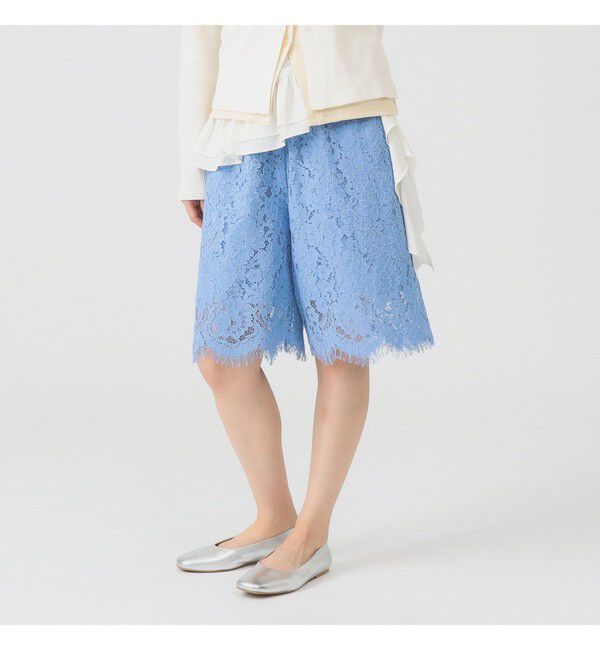 Ray BEAMS 「レース スカラヘム ハーフ パンツ」|その他|BLUE