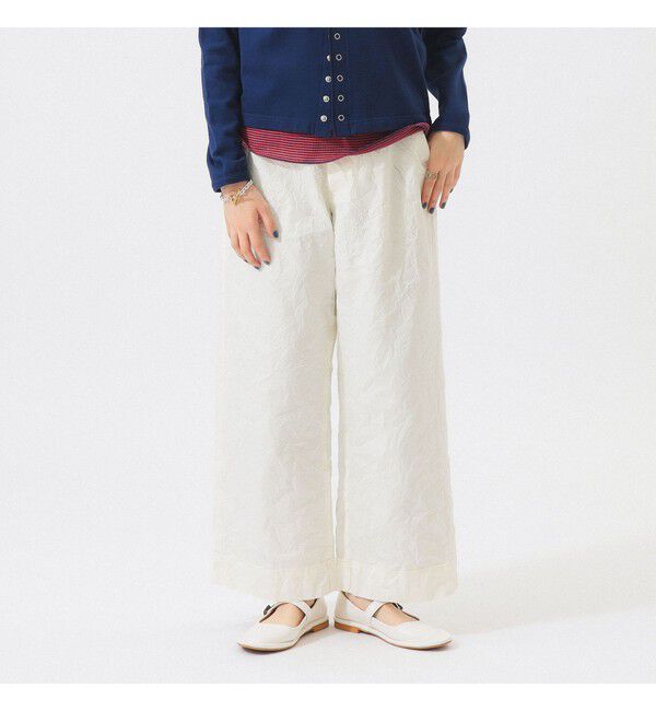 BEAMSBOY「リンクル パンツ」|チノ|IVORY