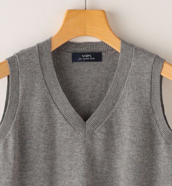 SHIPS KIDS「SHIPS KIDS:100～130cm / 14GG Vネック ベスト」|ベスト・ジレ|