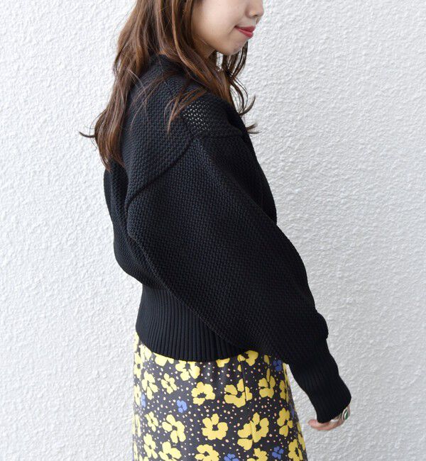 SHIPS any「SHIPS any: パターン コンパクト ショート ニット カーディガン」|カーディガン|