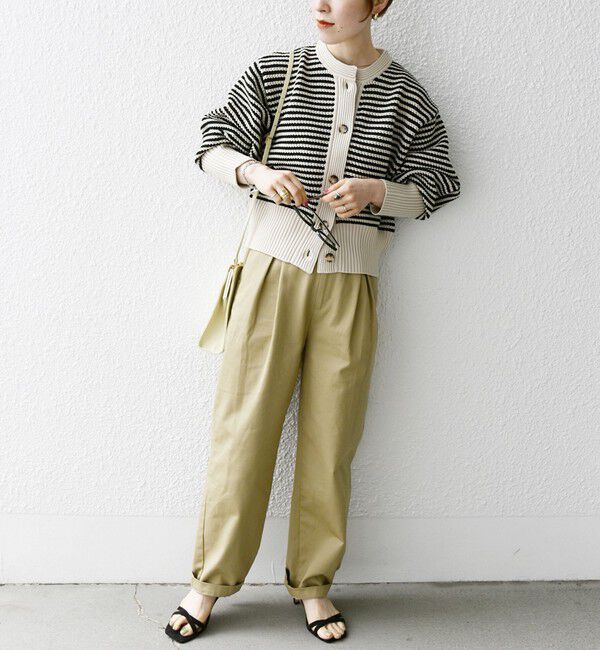 SHIPS any「SHIPS any: パターン コンパクト ショート ニット カーディガン」|カーディガン|