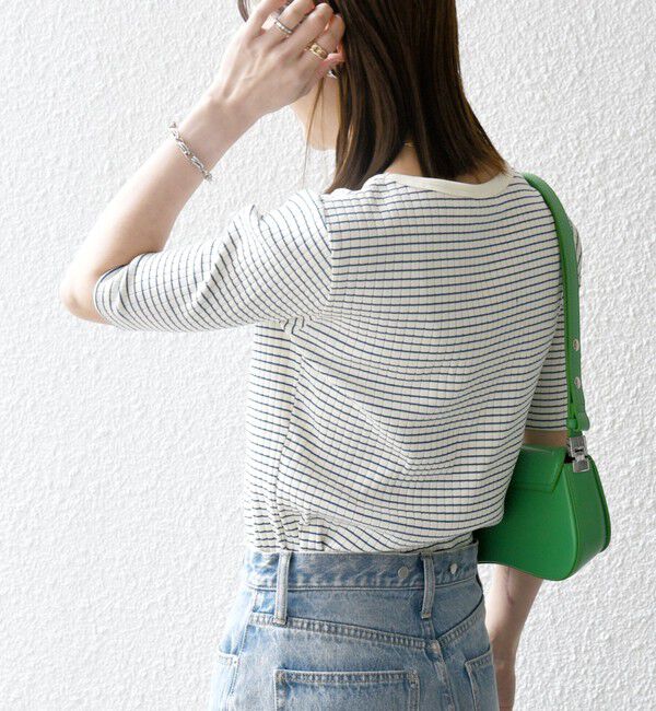 SHIPS any「SHIPS any:〈洗濯機可能〉テレコ リブ ハーフスリーブ TEE」|Tシャツ・カットソー|