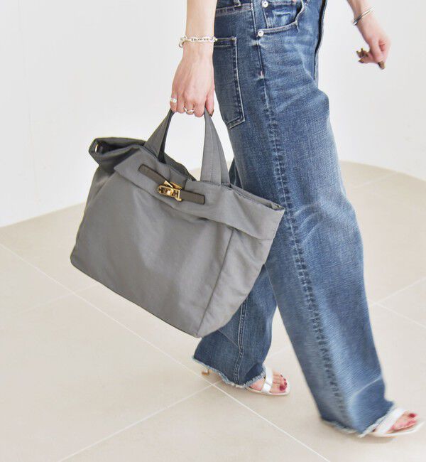 quaranciel「quaranciel: ベルトデザイン 2way トートバッグ（A4対応）」|トートバッグ|チャコールグレー