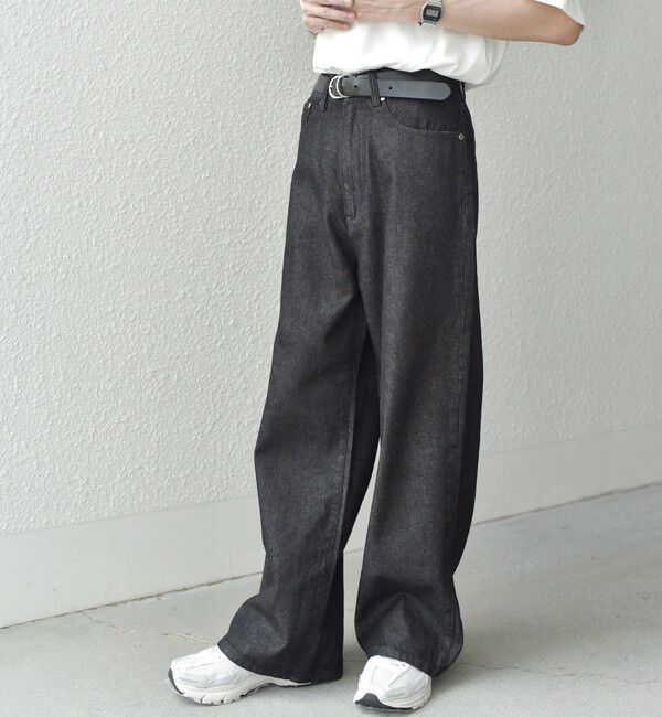 SHIPS any「SHIPS any: ウォッシュド デニム セミフレア ワイド パンツ (セットアップ対応)◇」|デニム|