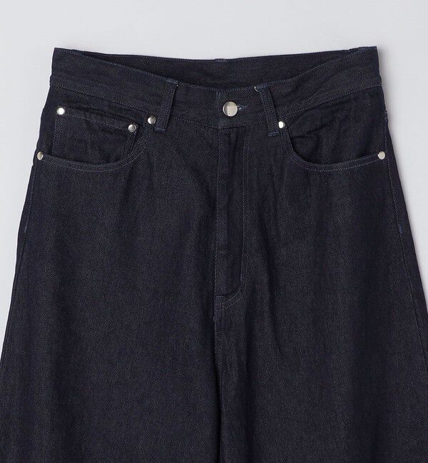 SHIPS any「SHIPS any: ウォッシュド デニム セミフレア ワイド パンツ (セットアップ対応)◇」|デニム|