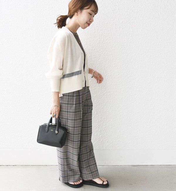 SHIPS for women「〈手洗い可能〉シアー ライン Vネック カーディガン」|カーディガン|