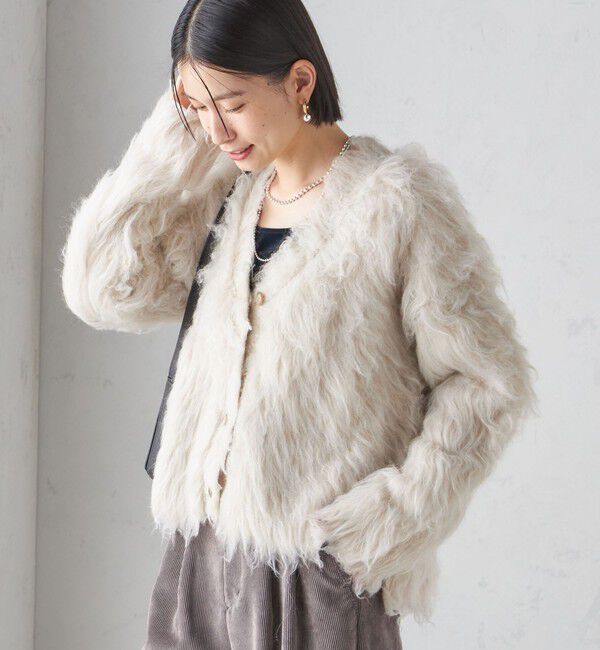 SHIPS for women「〈手洗い可能〉シャギー ファー カーディガン」|カーディガン|ナチュラル