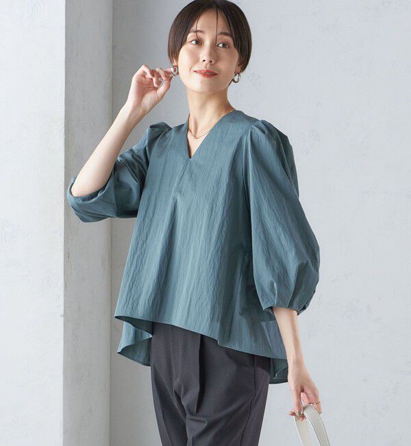 SHIPS for women「〈手洗い可能〉綿 ナイロン バック リボン ブラウス」|シャツ・ブラウス|