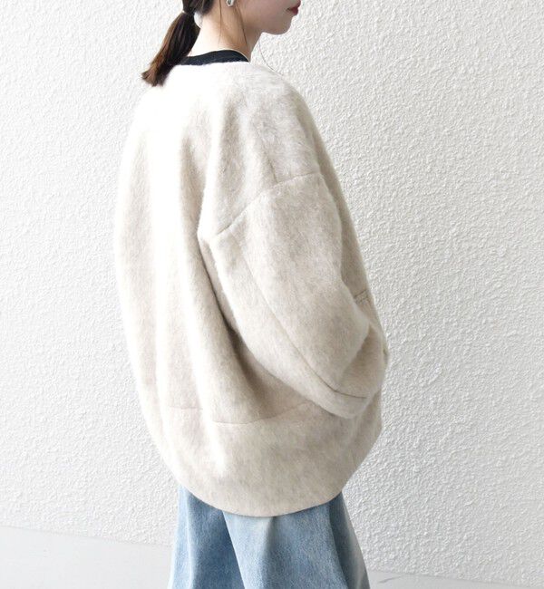 SHIPS any「SHIPS any: シャギー ノーカラー コクーン コート」|ノーカラーコート|