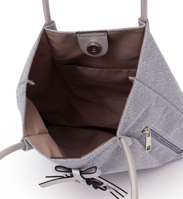 SHIPS any「《追加予約》【WEB限定】SHIPS any: ラメ フロント リボン トートバッグ」|トートバッグ|