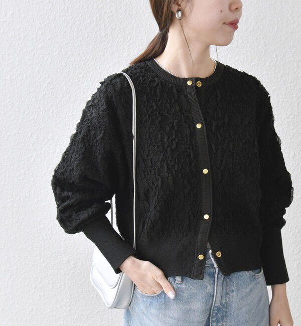 SHIPS any「SHIPS any:〈手洗い可能〉ジャカード バンピー コンパクト カーディガン」|カーディガン|