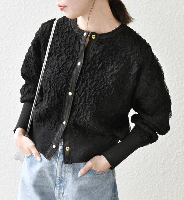 SHIPS any「SHIPS any:〈手洗い可能〉ジャカード バンピー コンパクト カーディガン」|カーディガン|