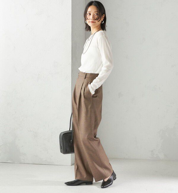 SHIPS for women「《一部追加予約》【SHIPS別注】miller: シアー ヘンリー ネック ロング スリーブ TEE」|Tシャツ・カットソー|