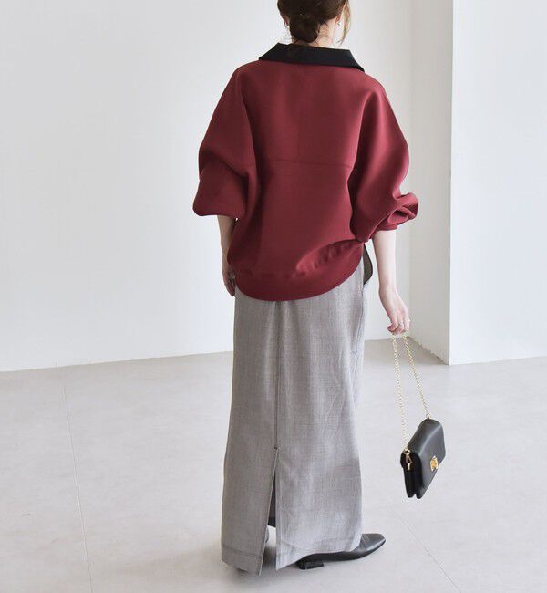 quaranciel「quaranciel:〈洗濯機可能〉ポンチ ロゴプリント ポロ スウェット プルオーバー」|スウェット・ジャージ|