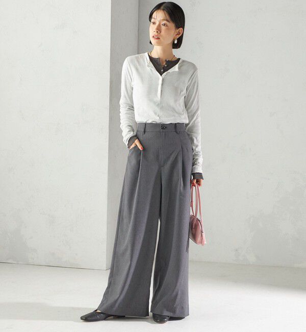 SHIPS for women「〈手洗い可能〉ソフィー ツイル ストレッチ ポケット デザイン パンツ」|スラックス|