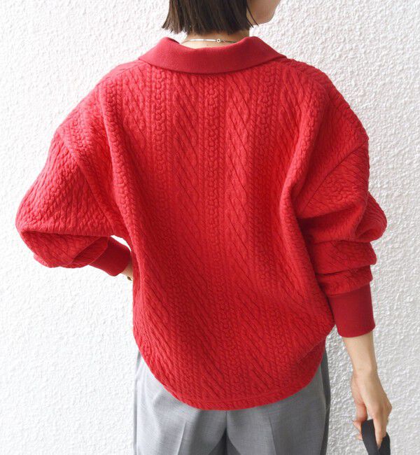 SHIPS for women「【WEB限定】〈手洗い可能〉ケーブル ジャージー ポロ プルオーバー」|Tシャツ・カットソー|