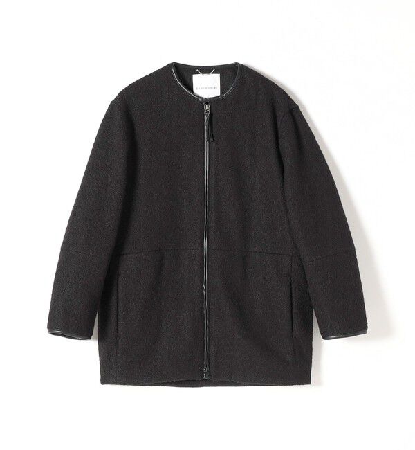 quaranciel「quaranciel: ノーカラー パイピング ジップ コート」|ノーカラーコート|