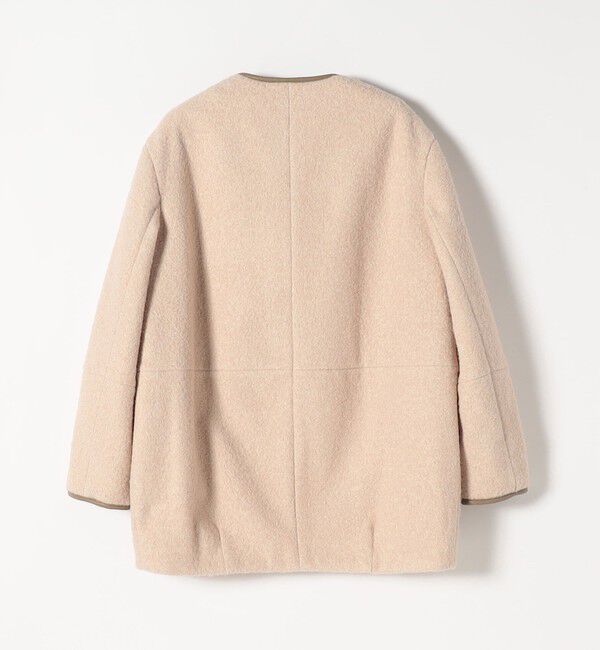 quaranciel「quaranciel: ノーカラー パイピング ジップ コート」|ノーカラーコート|