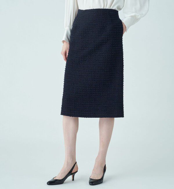 Ballsey「ミックスヤーンツイード Iラインスカート」|タイト|