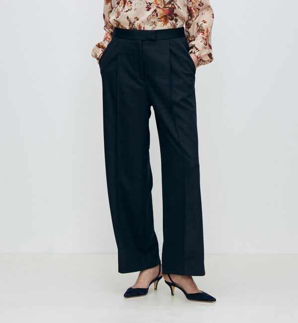 TOMORROWLAND collection「ポリエステルウールモクロディ センタープレスワイドパンツ」|スラックス|