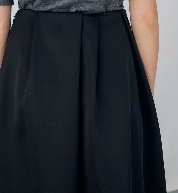 DES PRES「ナイロンハイカウントダブルクロス タックフレアスカート」|フレア|