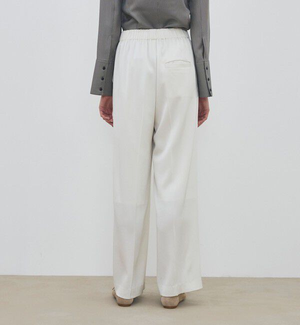 DES PRES「サテンジョーゼット タックワイドパンツ」|スラックス|