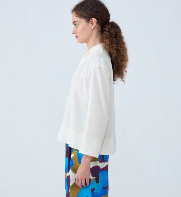 Ballsey「2-wayストレッチ タイ付きスタンドカラーブラウス」|シャツ・ブラウス|