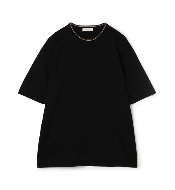 TOMORROWLAND MENS「スーピマコットン ニットコンビ ハーフスリーブカットソー」|Tシャツ・カットソー|19 ブラック