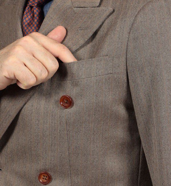 TOMORROWLAND MENS「ウールヘリンボーン ダブルブレステッド6Bジャケット」|テーラードジャケット|