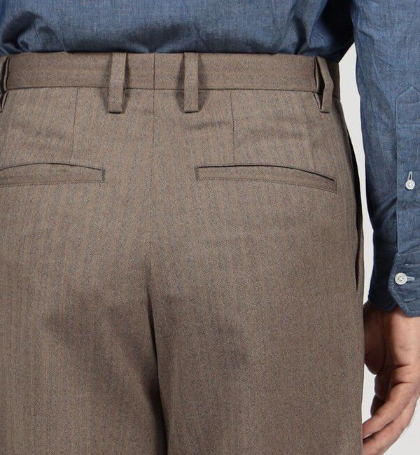 TOMORROWLAND MENS「ウールヘリンボーン 1プリーツスラックス」|スラックス|