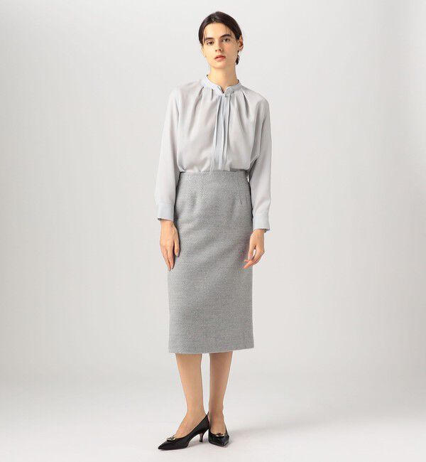 Ballsey「スムースサテン ストリングネックブラウス」|シャツ・ブラウス|