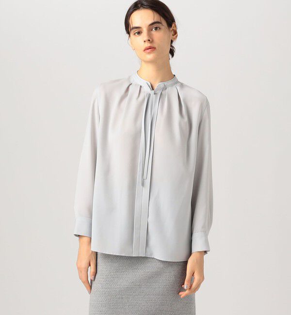 Ballsey「スムースサテン ストリングネックブラウス」|シャツ・ブラウス|