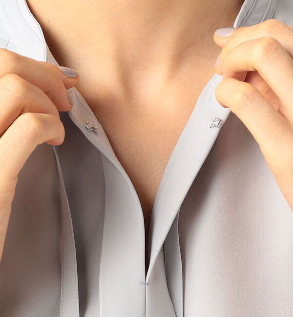 Ballsey「スムースサテン ストリングネックブラウス」|シャツ・ブラウス|