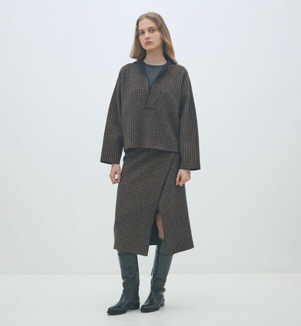 MACPHEE「ウールジャカード ラップスカート」|スカート|