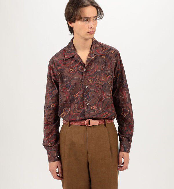TOMORROWLAND MENS「コットン ペイズリープリント オープンカラー ロングスリーブシャツ」|シャツ・ブラウス|