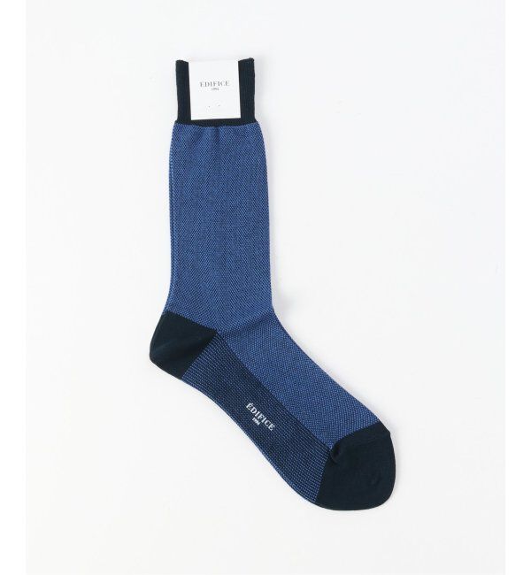 EDIFICE「バーズアイ」|ソックス|ブルー A