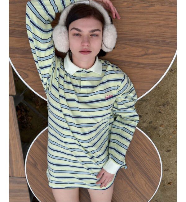 PULP「【Geek Office / ギークオフィス】JUST! / OVERSIZED STRIPED RUGBY SHIRT」|その他|その他カラー K