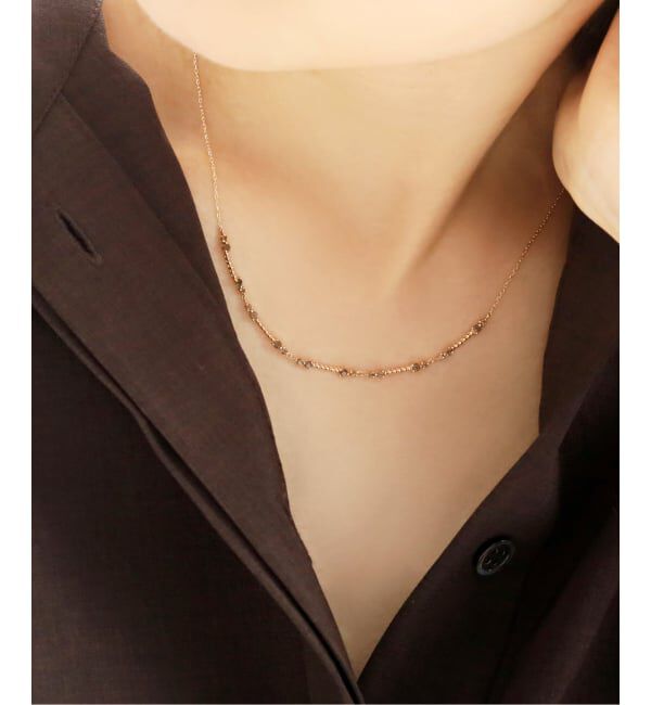 Lilas by Spick&Span「スモーキークォーツラインモチーフネックレス K10」|ネックレス|