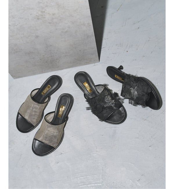 GRISE「《予約》GRISE4.5cmラウンドシアーミュールサンダル」|サンダル|