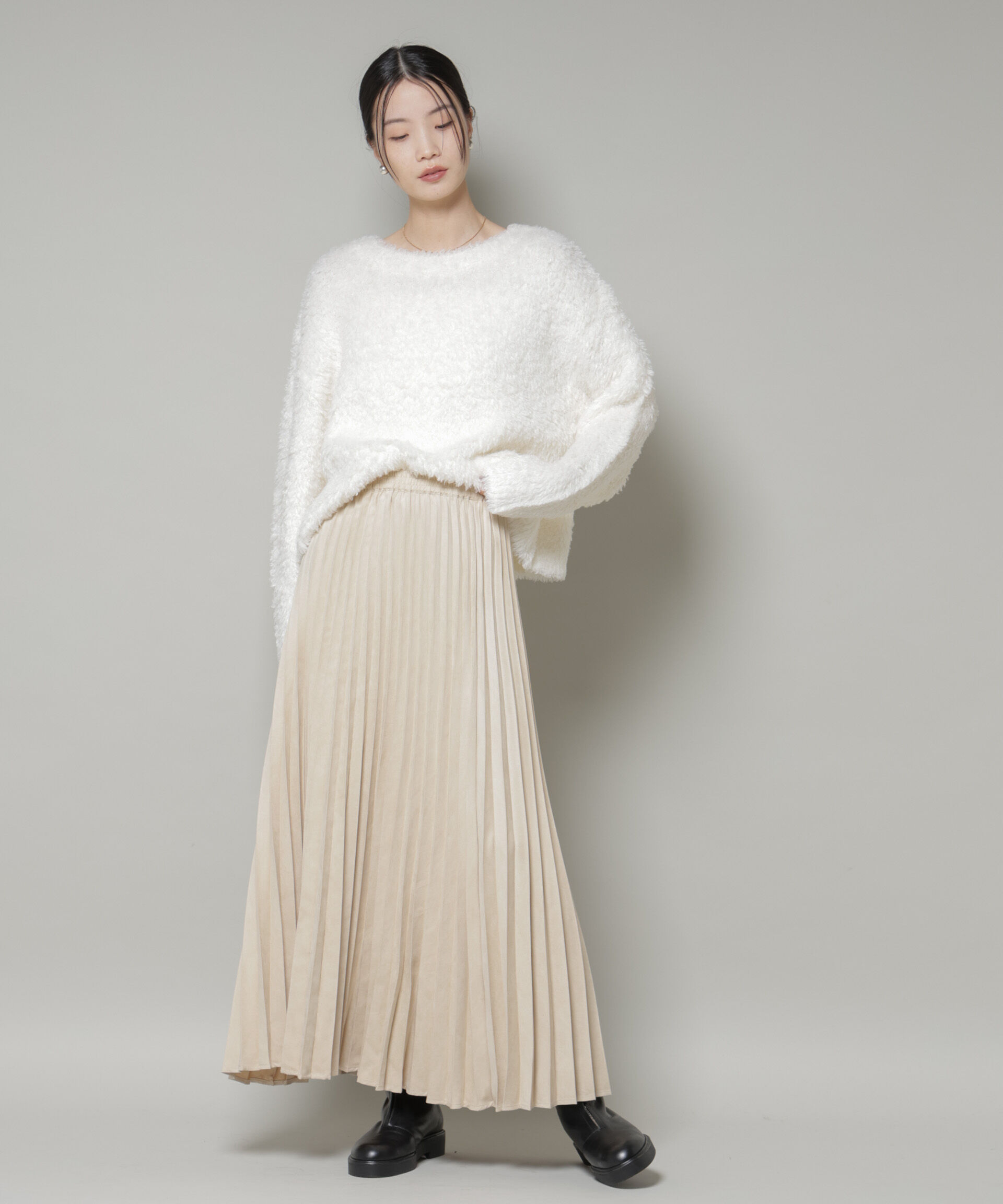 nano･universe「クロップドワイド起毛加工ニットトップス」|ニット・セーター|