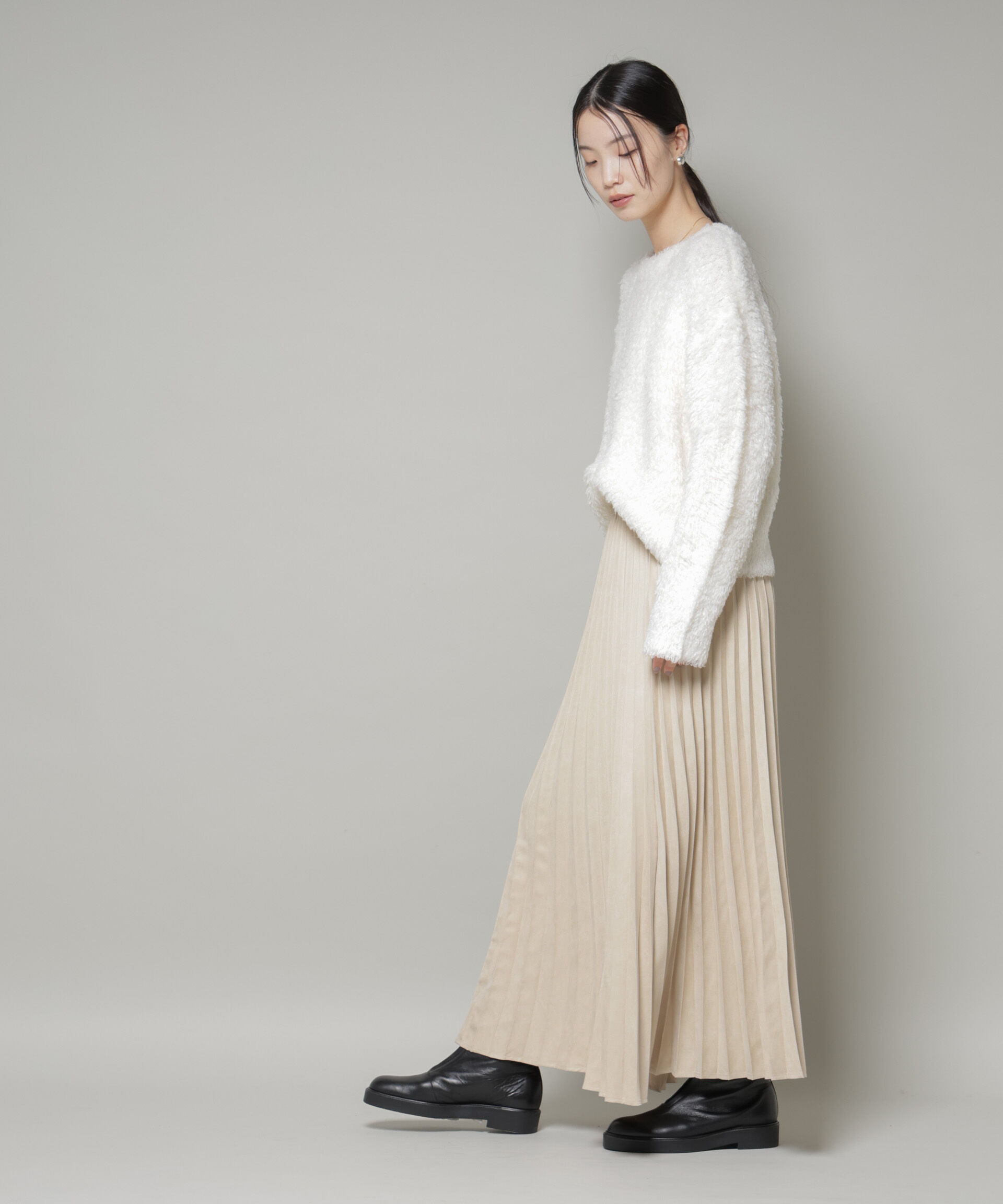 nano･universe「クロップドワイド起毛加工ニットトップス」|ニット・セーター|