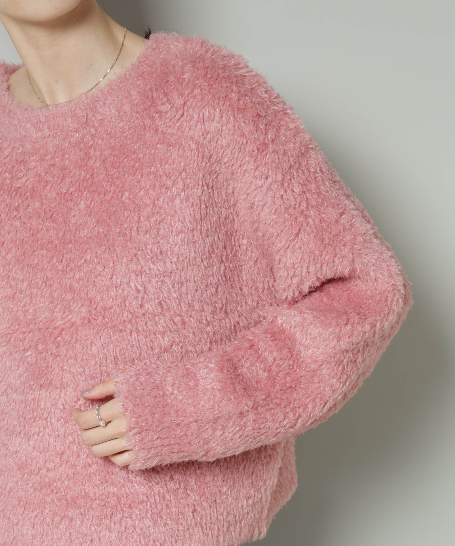 nano･universe「クロップドワイド起毛加工ニットトップス」|ニット・セーター|